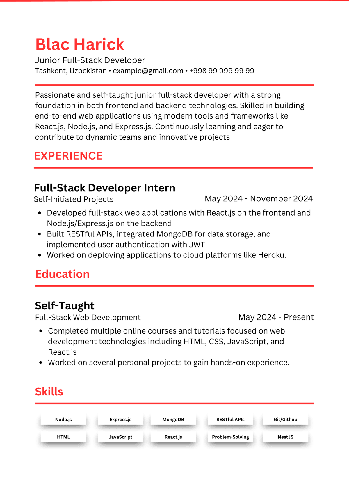 Junior Full-Stack Developer