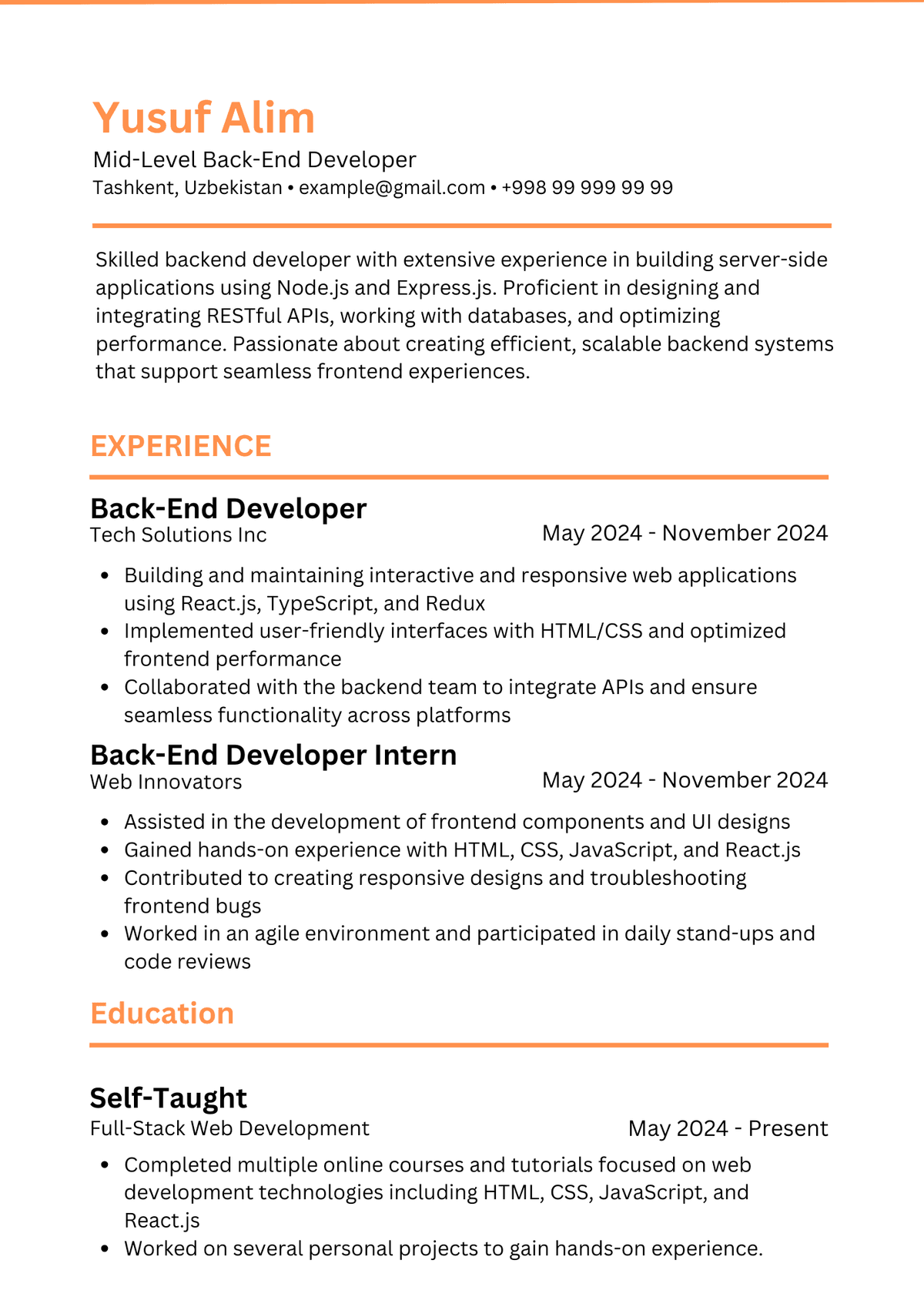 Mid-Level Back-End Developer